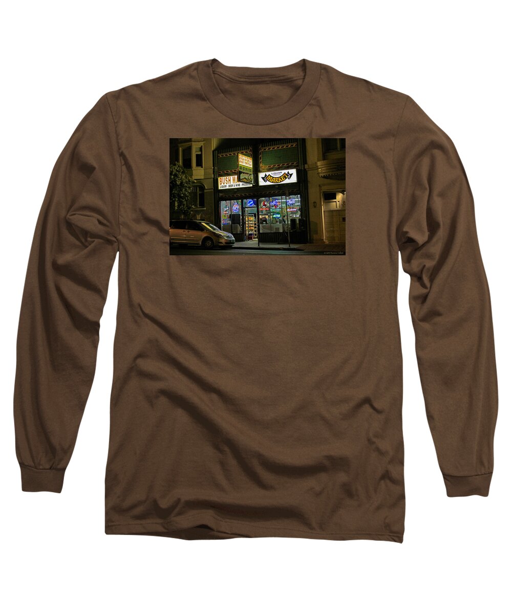 Bonnie Follett Long Sleeve T-Shirt featuring the photograph Bush Market at Night by Bonnie Follett