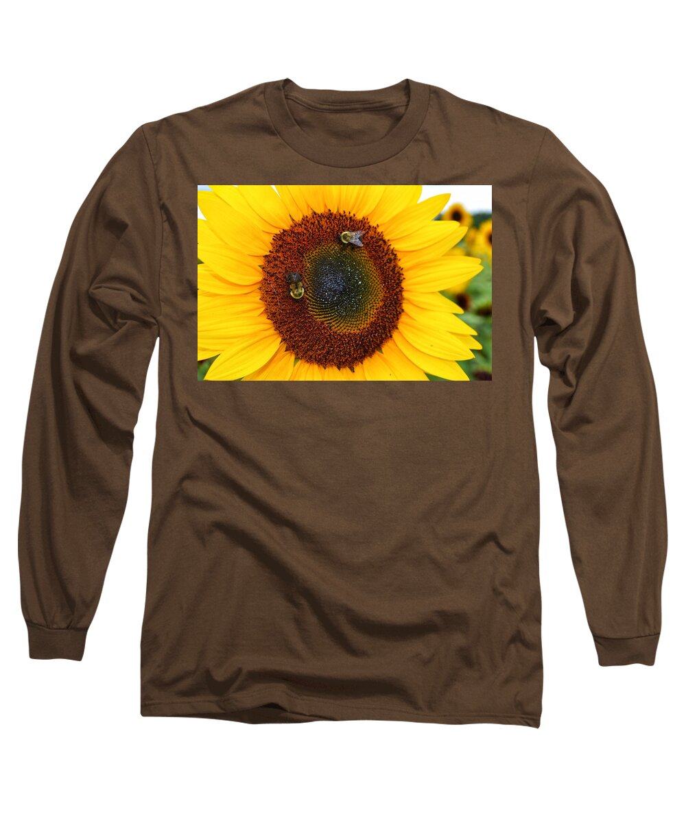 Flower Long Sleeve T-Shirt featuring the photograph Busy Bees by Joseph Caban