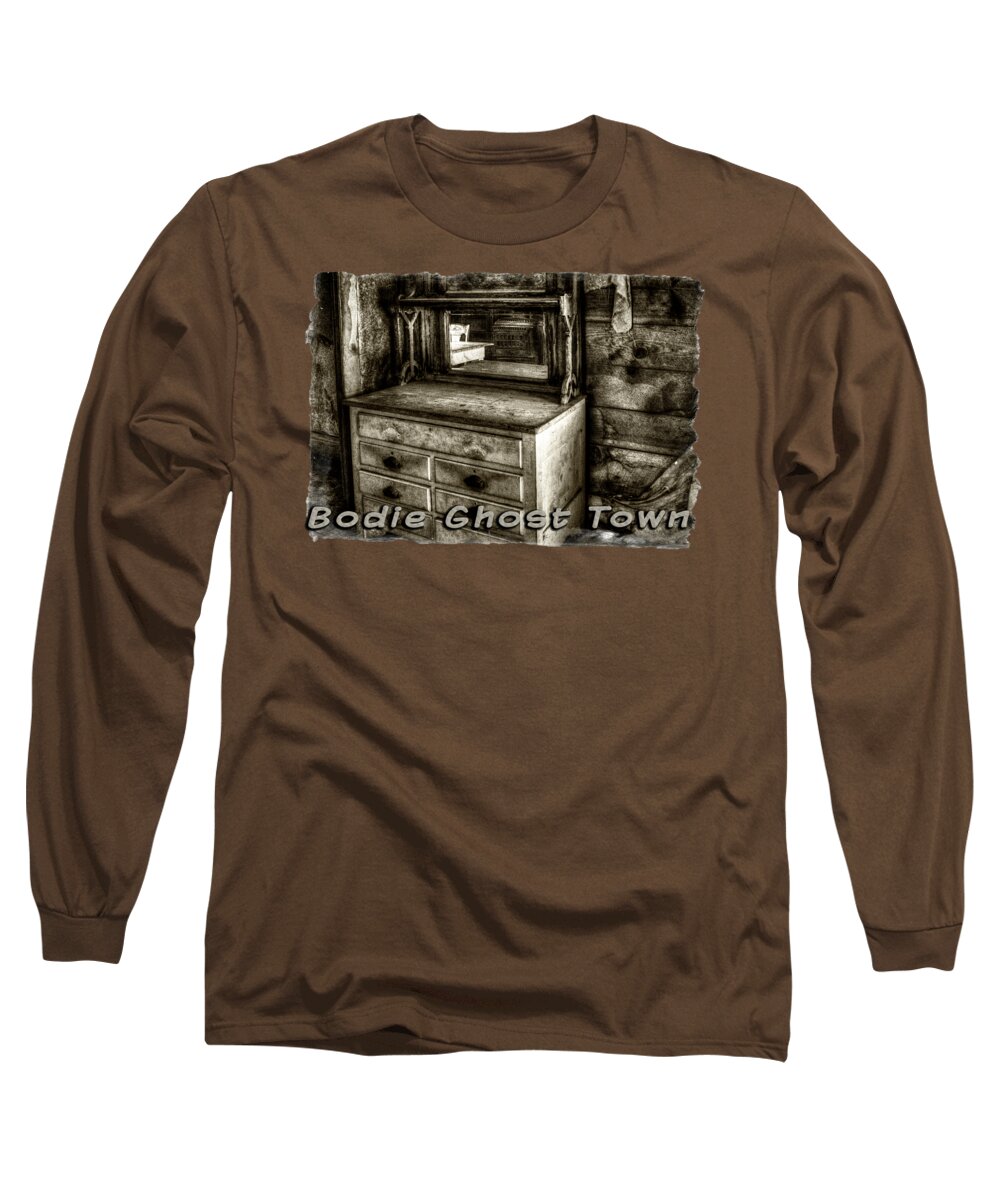 California Long Sleeve T-Shirt featuring the photograph Chest with Mirror in Bodie Ghost Town by Roger Passman