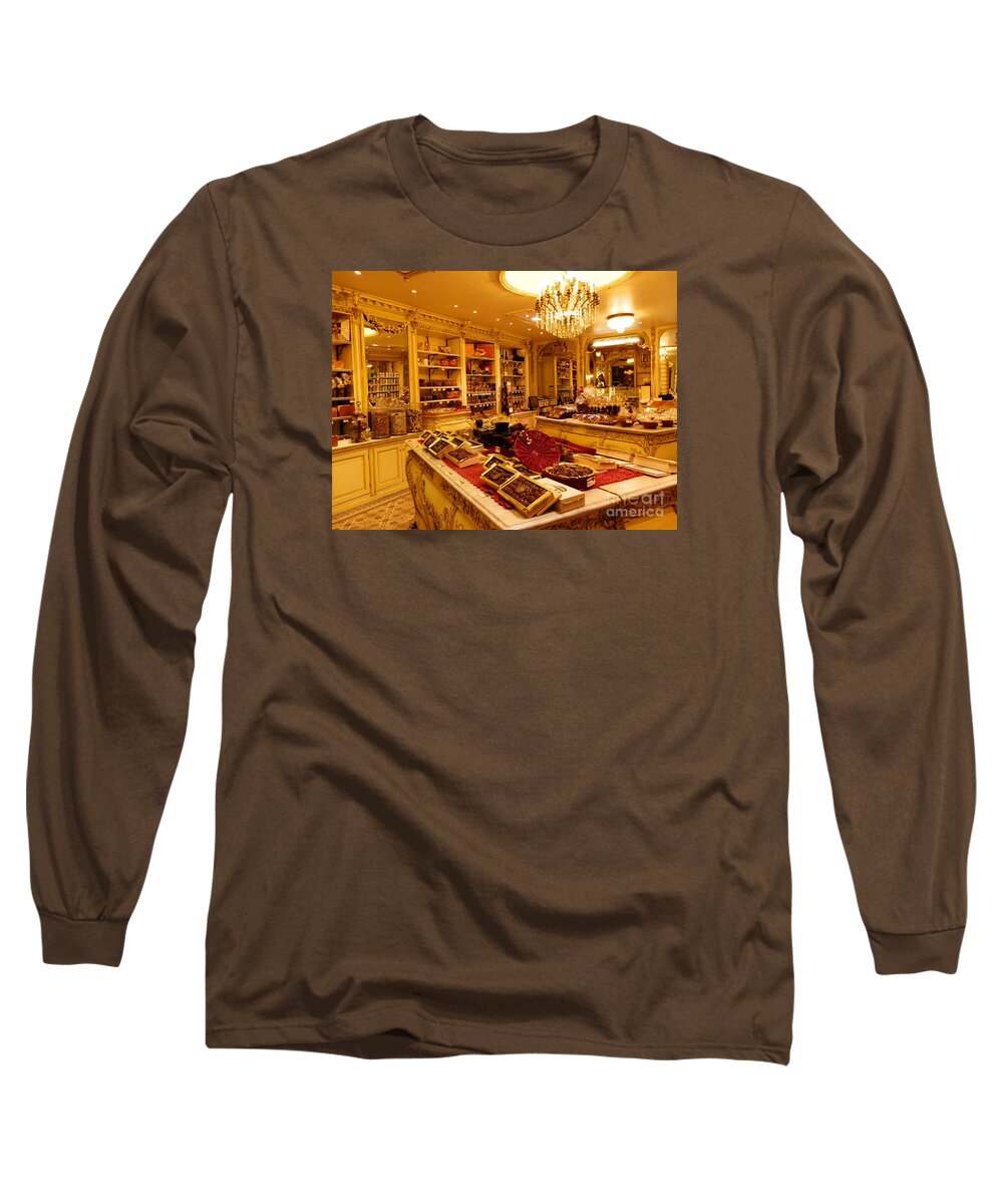 Europe Long Sleeve T-Shirt featuring the photograph Chocolate shop by Art By Margaret