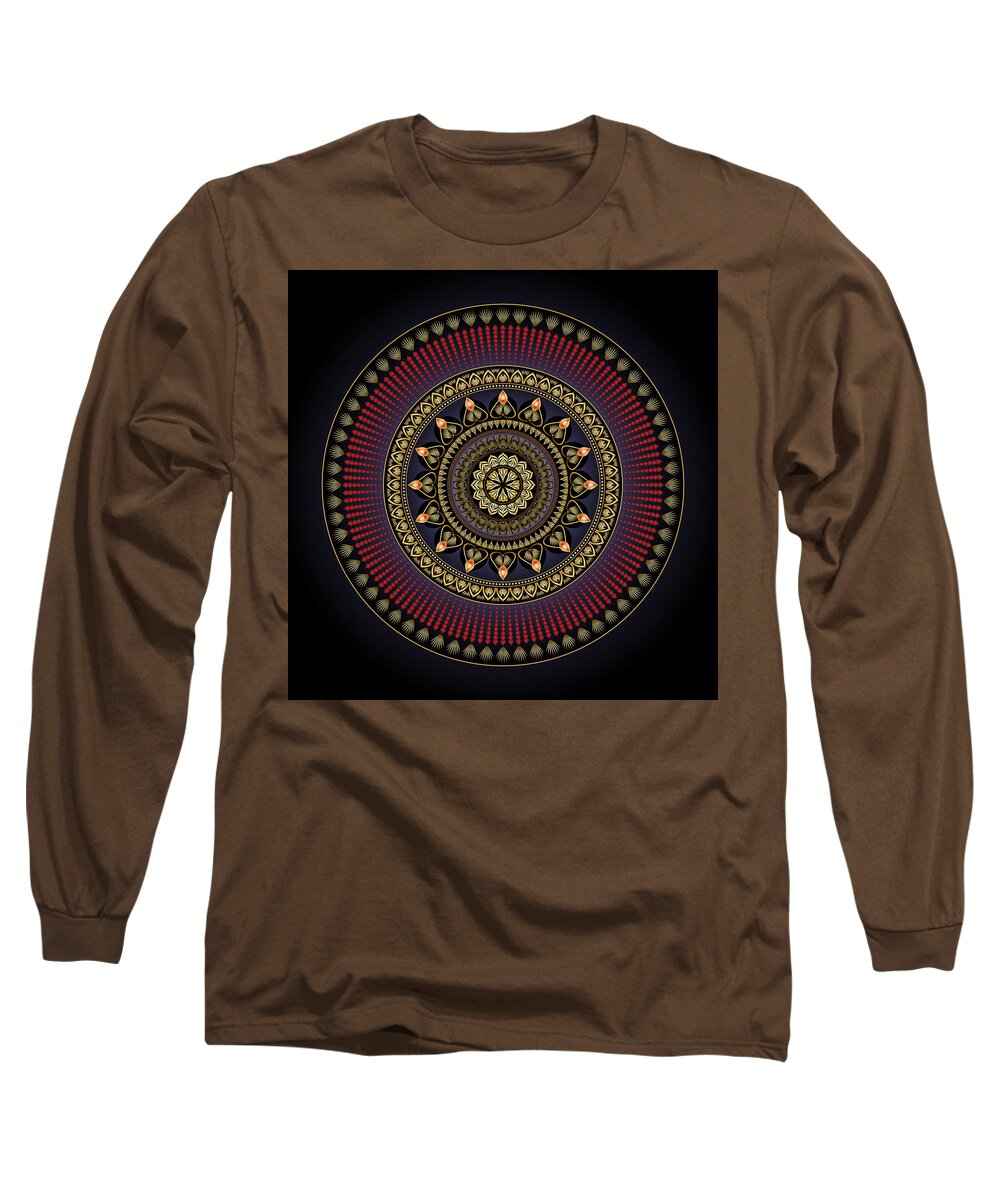 Mandala Long Sleeve T-Shirt featuring the digital art Circularium No 2649 by Alan Bennington