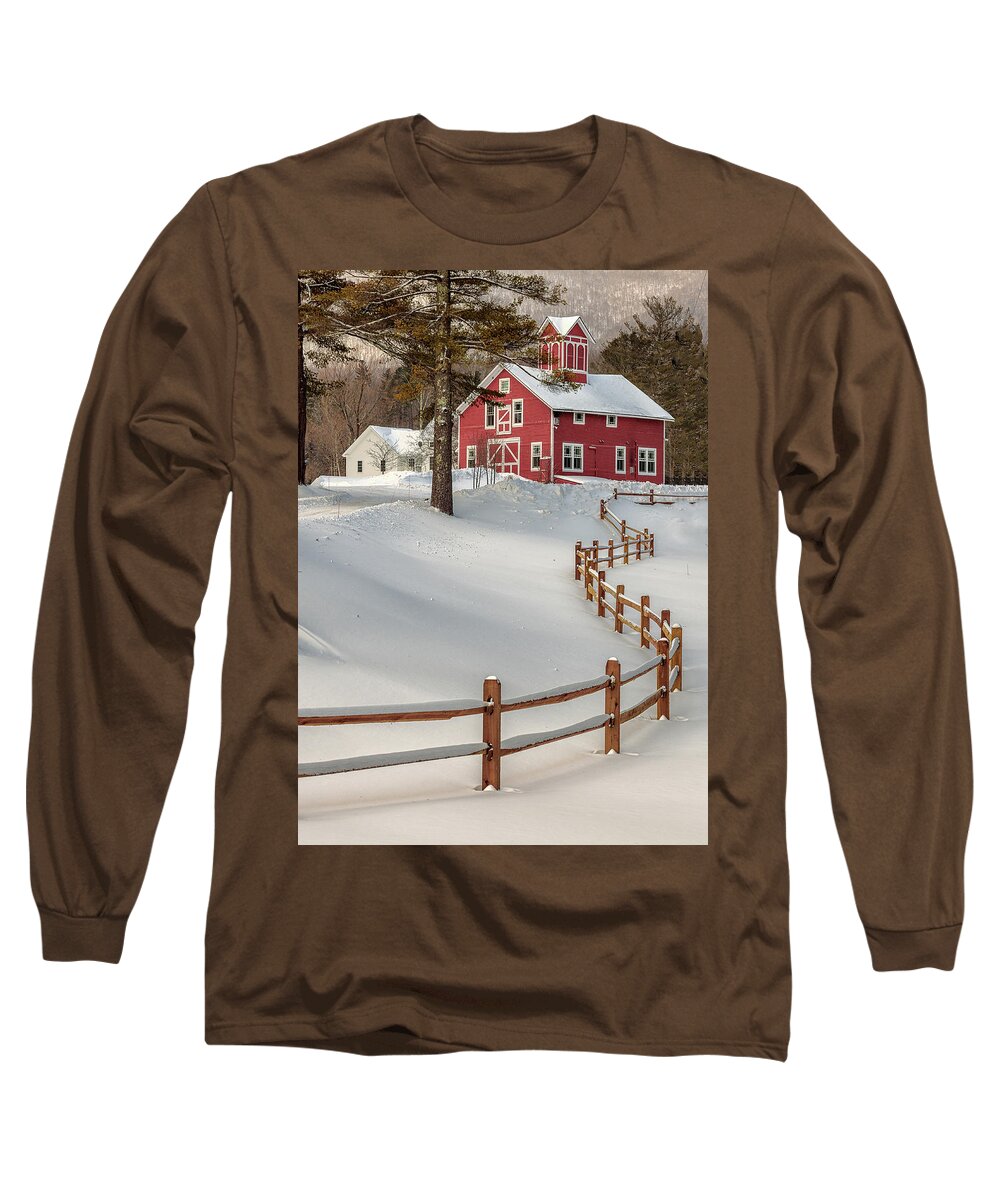 Barn Long Sleeve T-Shirt featuring the photograph Classic Vermont Barn by Rod Best