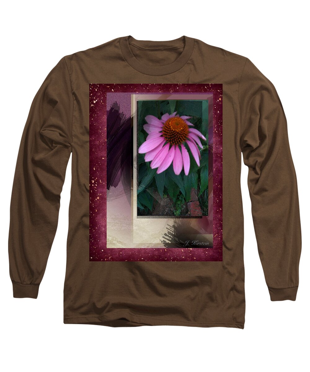 Cone Flower Long Sleeve T-Shirt featuring the digital art Cone Flower in My Backyard by Janis Kirstein