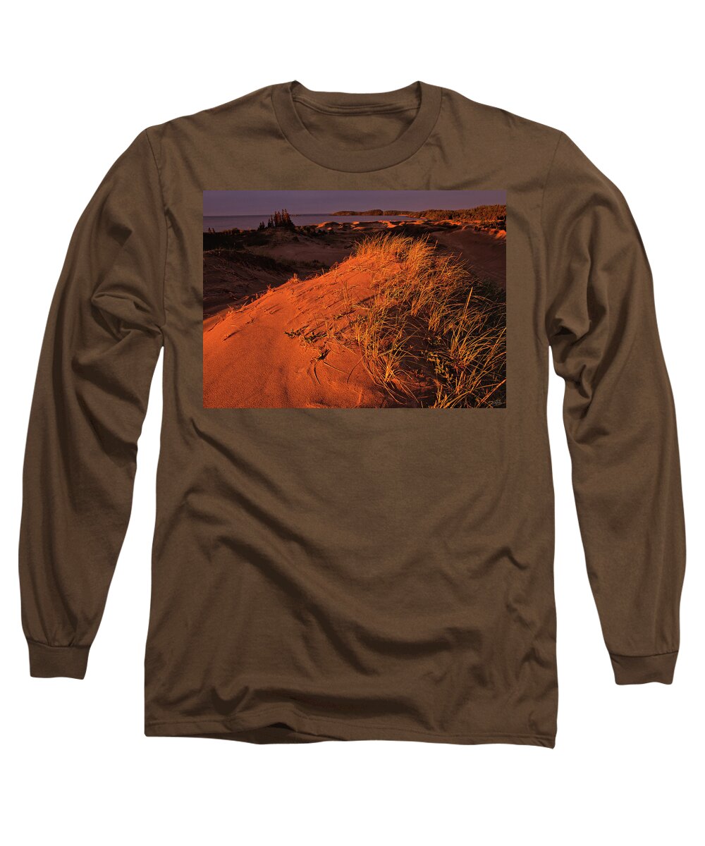 Lake Superior Long Sleeve T-Shirt featuring the photograph Crimson Dunes by Doug Gibbons