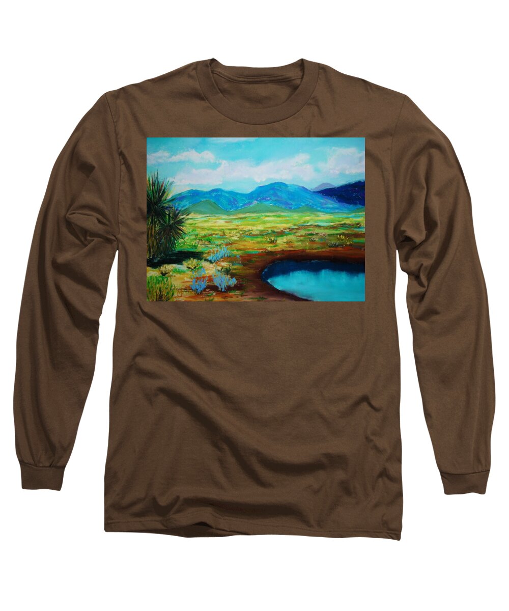 Desert Long Sleeve T-Shirt featuring the pastel Douglas by Melinda Etzold