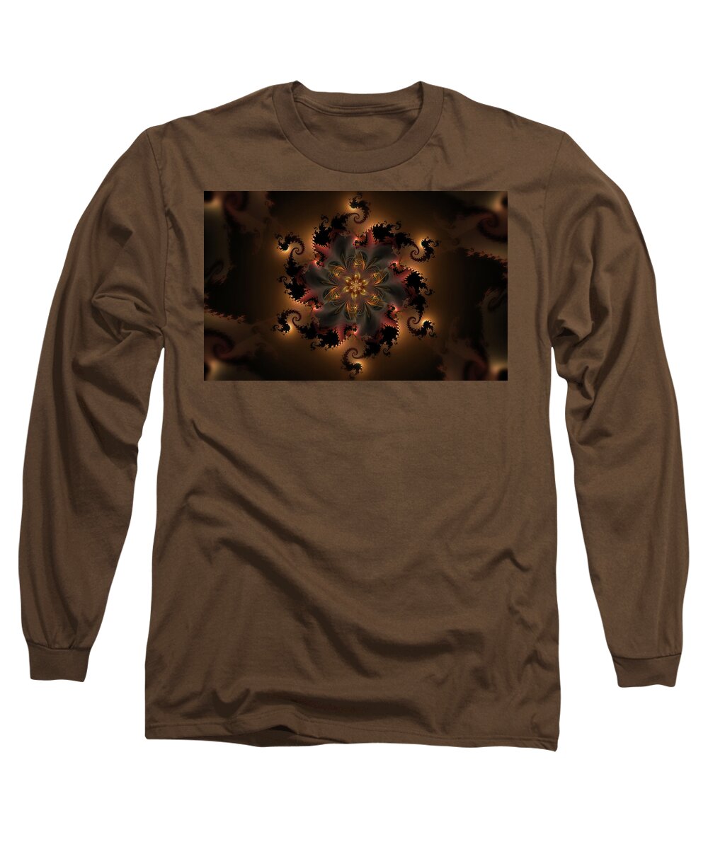 Dragon Long Sleeve T-Shirt featuring the digital art Dragon Flower by Gary Blackman