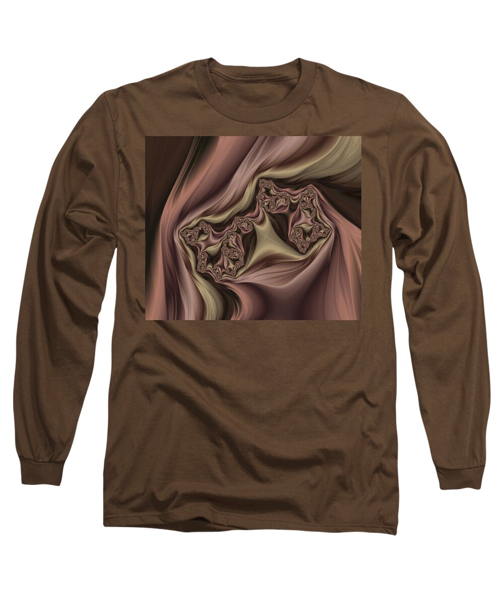Drapes Abstract Long Sleeve T-Shirt featuring the digital art Drapes Abstract by Marianna Mills