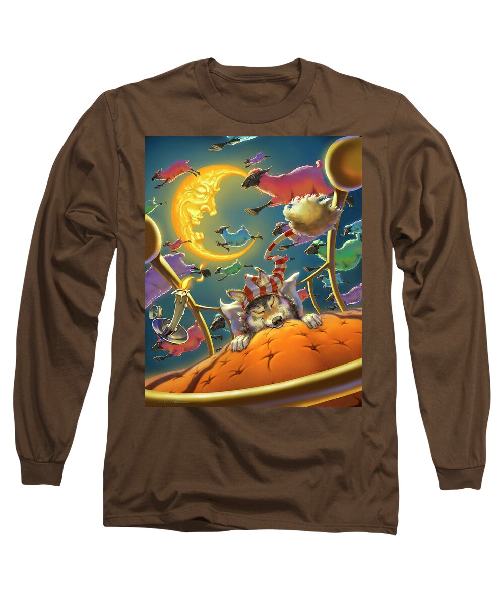 Counting Sheep Ii Long Sleeve T-Shirt featuring the digital art Dreamland IV by Mark Mille