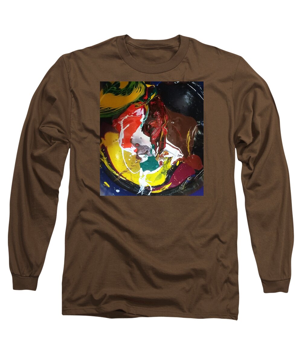 Abstract Expressionism Long Sleeve T-Shirt featuring the painting Dry Paprika by Gyula Julian Lovas