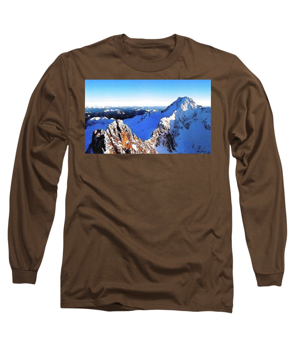  Long Sleeve T-Shirt featuring the photograph East Ridge of South Twin Sister Washington 2005 by Leizel Grant