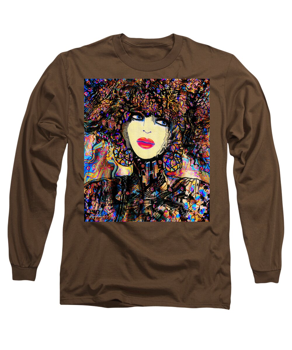 Natalie Holland Art Long Sleeve T-Shirt featuring the painting Evangelina by Natalie Holland