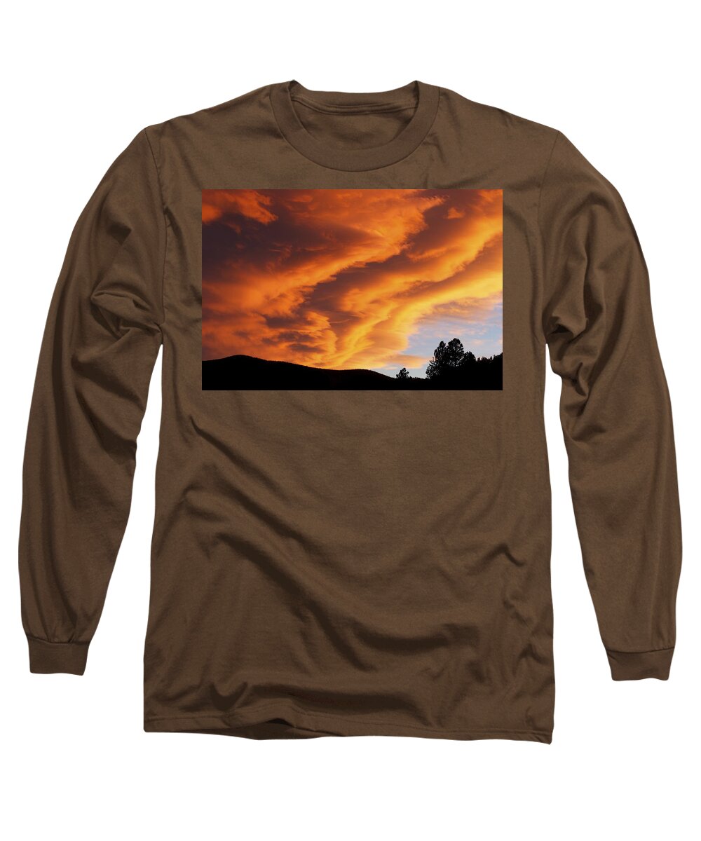 Colorado Long Sleeve T-Shirt featuring the photograph Evening Fire by Kristin Davidson