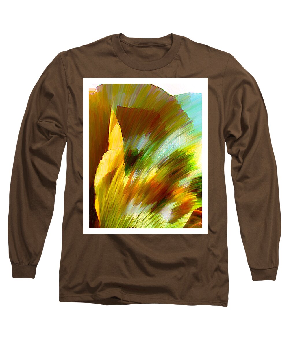 Landscape Digital Art Watercolor Water Color Mixed Media Long Sleeve T-Shirt featuring the digital art Feather by Anil Nene