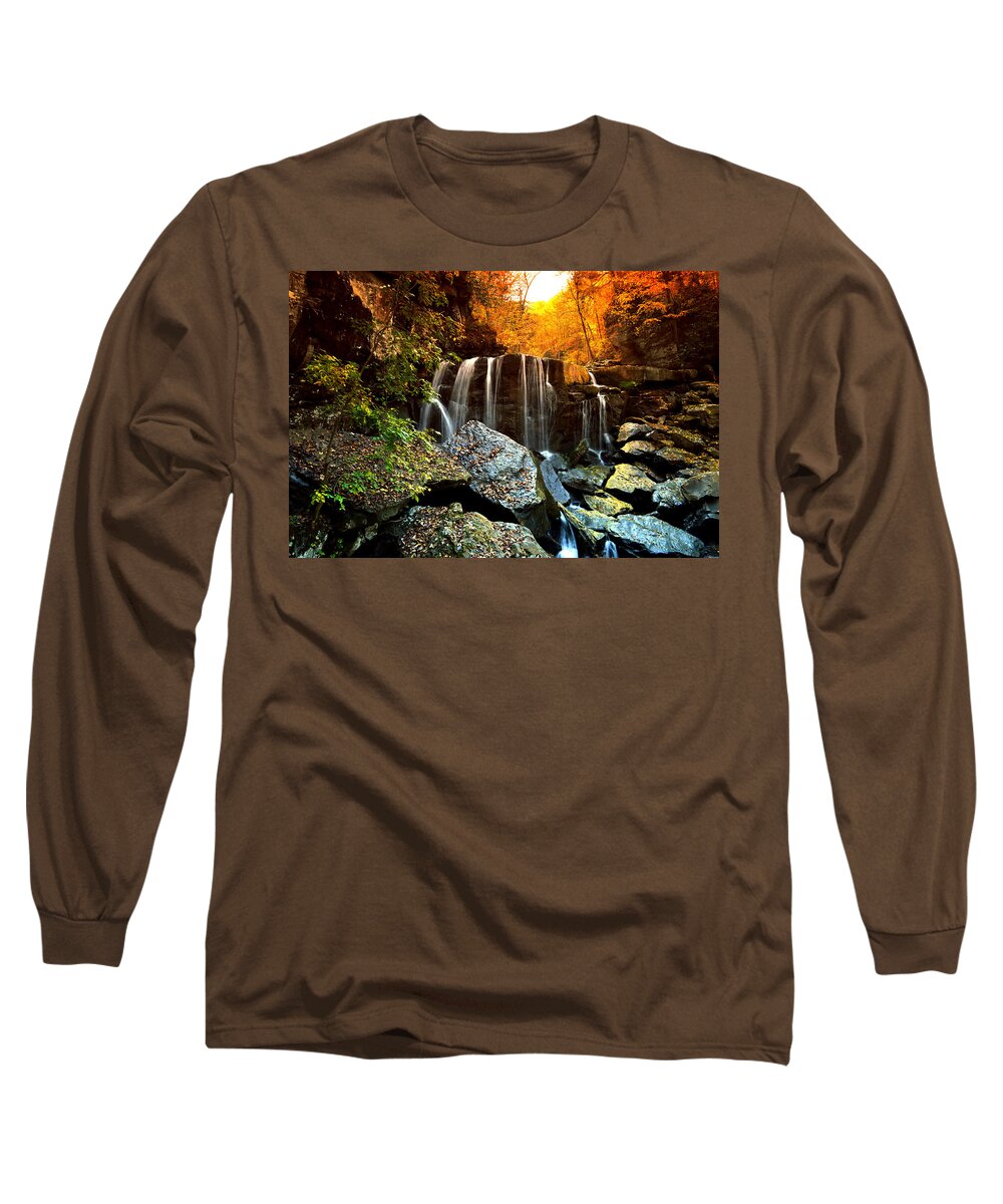 Waterfall Long Sleeve T-Shirt featuring the photograph First Light by Lisa Lambert-Shank