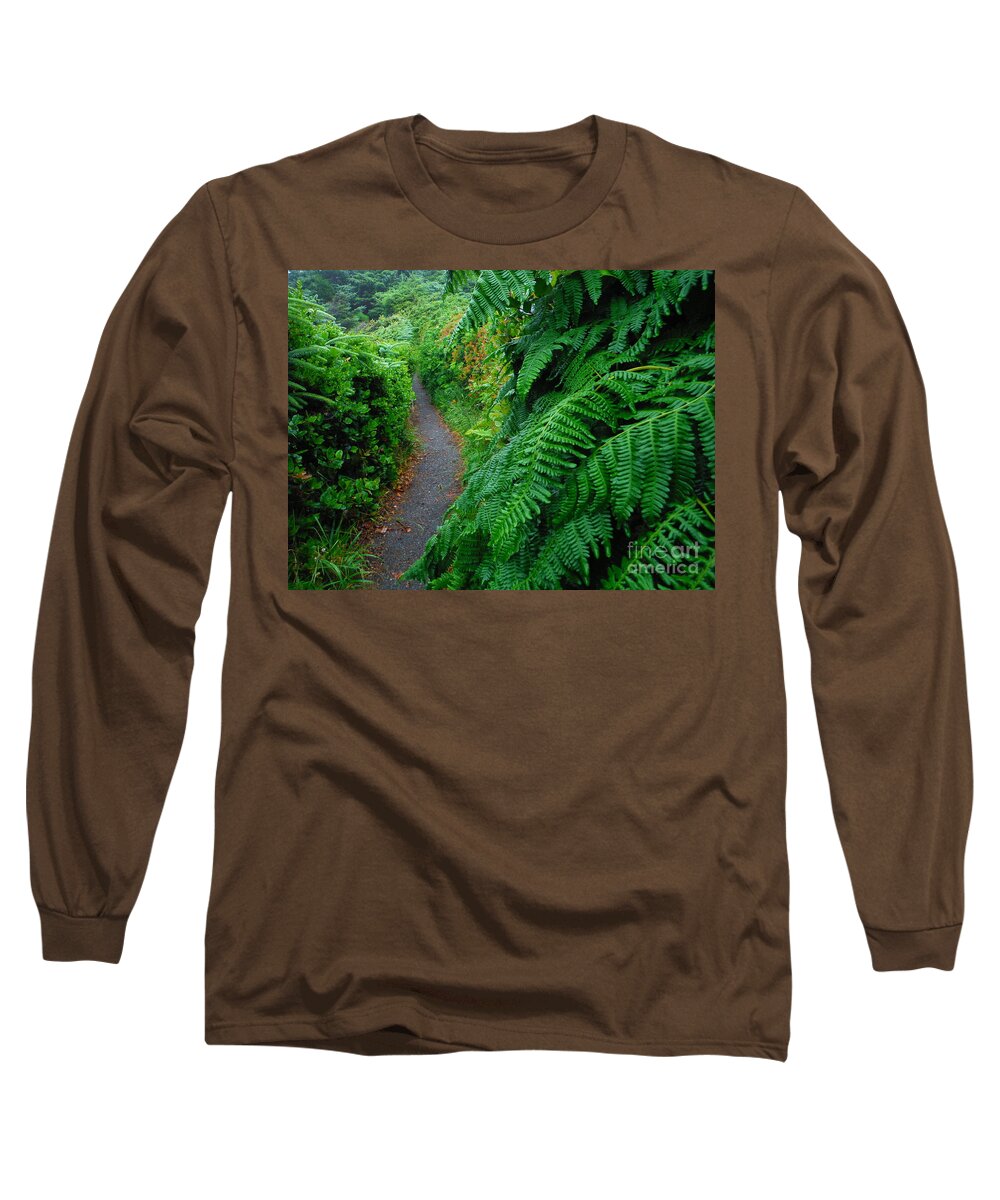 Flowing Ferns Of The Oregon Trail Long Sleeve T-Shirt featuring the photograph Flowing Ferns Of The Oregon Trail by Paddy Shaffer