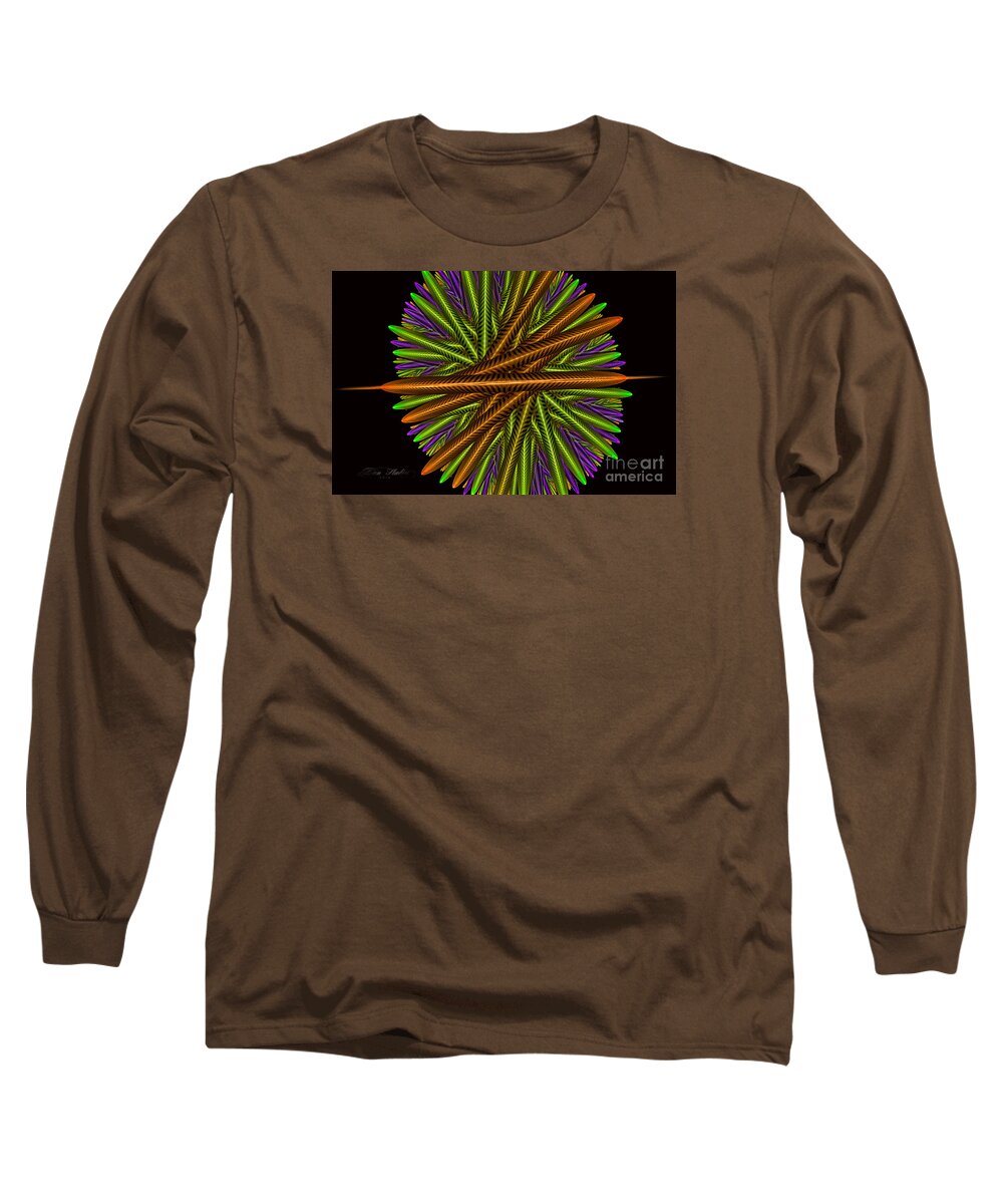 Fractal Long Sleeve T-Shirt featuring the digital art Fractal Feathers by Melissa Messick