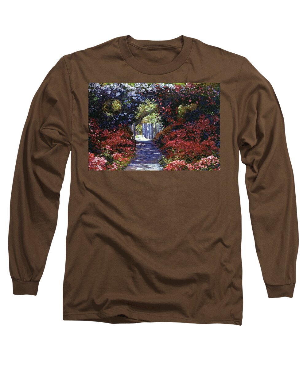 Impressionism Long Sleeve T-Shirt featuring the painting Garden For Dreamers by David Lloyd Glover
