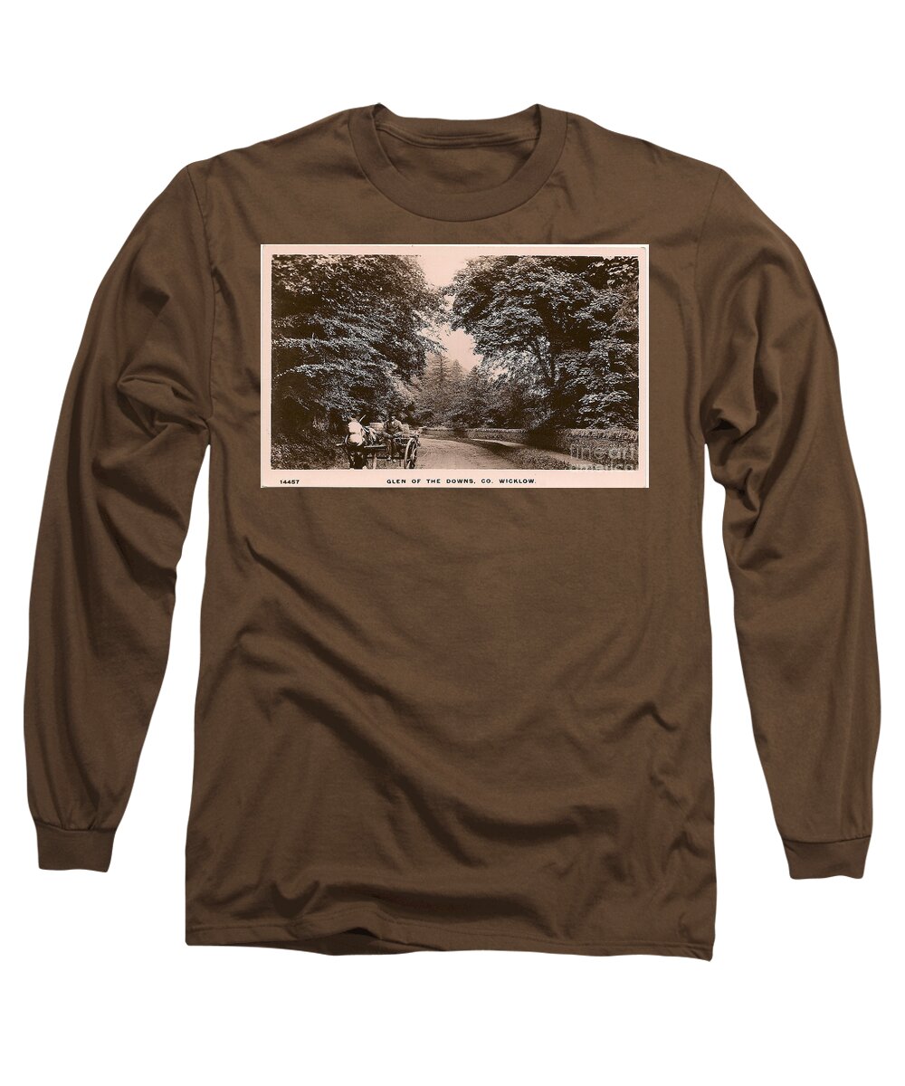 Val Byrne Long Sleeve T-Shirt featuring the painting Glen of the Downs, Bray, Wicklow by Val Byrne