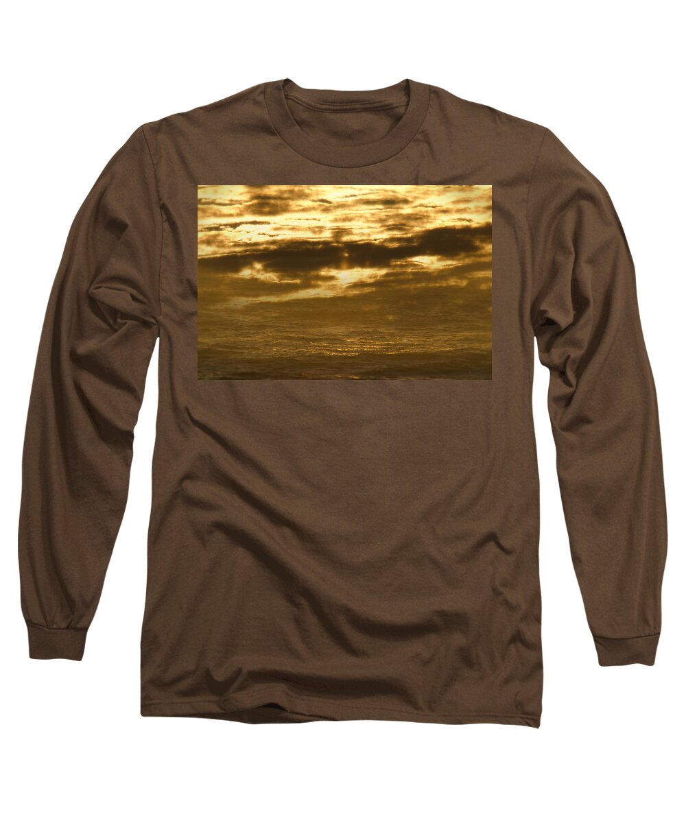 Clouds Long Sleeve T-Shirt featuring the photograph Gold SeaSky by Lawrence Knutsson