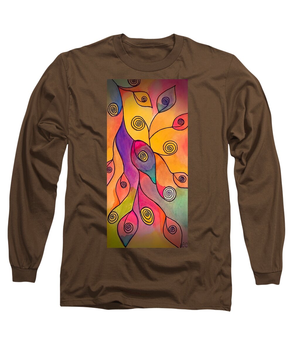 Intuition Art Long Sleeve T-Shirt featuring the painting Growth and Evolution by Laurie's Intuitive