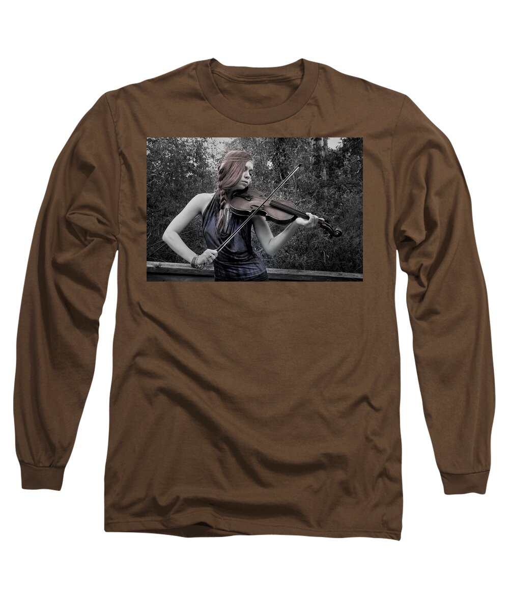 Photograph Long Sleeve T-Shirt featuring the photograph Gypsy Player II by Ron Cline