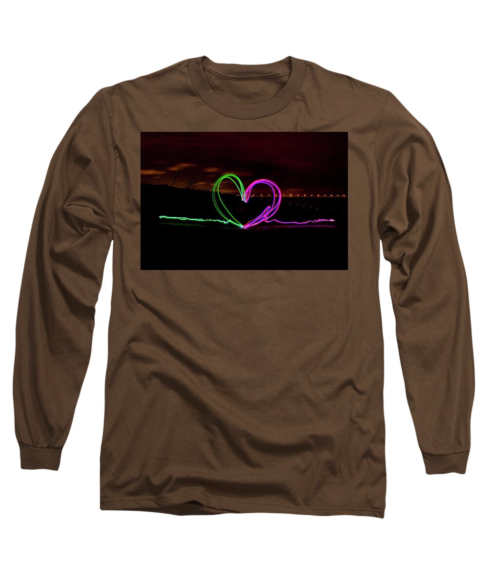 Night Long Sleeve T-Shirt featuring the photograph Hearts in the Night by Nicole Lloyd