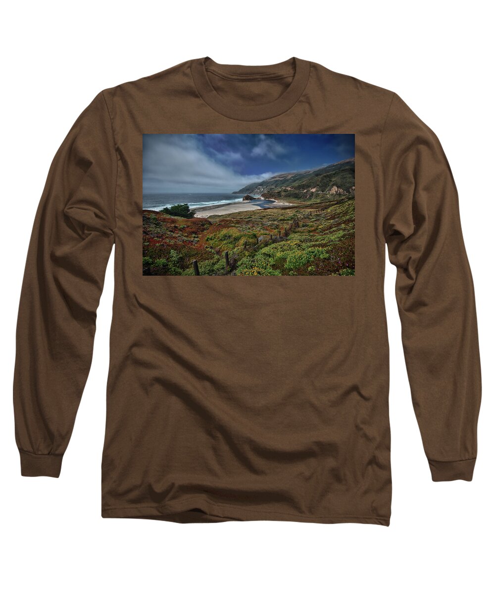 Beach Long Sleeve T-Shirt featuring the photograph Highway Nr. 1 Flower Power - California by Andreas Freund