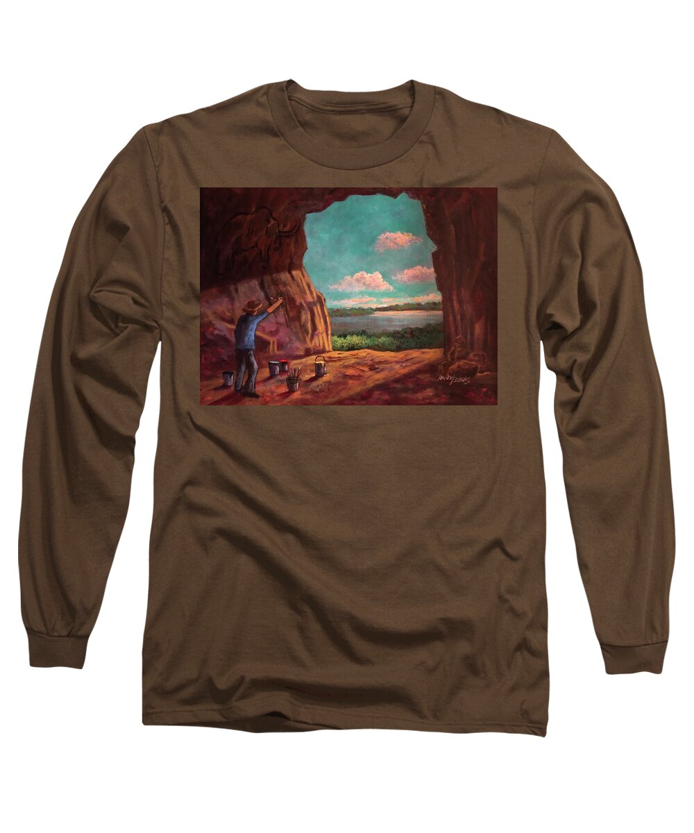 Art Long Sleeve T-Shirt featuring the painting History of Art by Rand Burns
