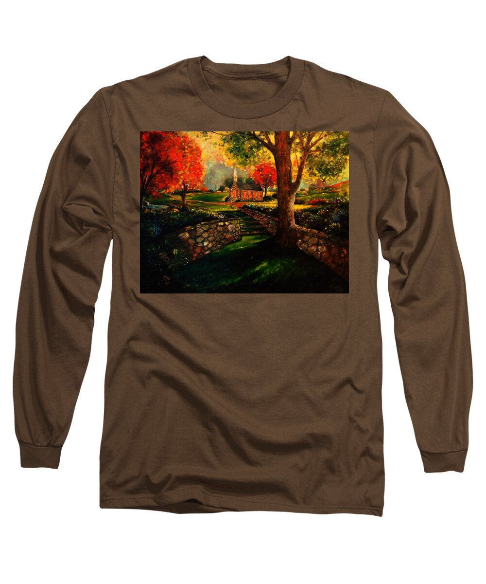 Landscape Long Sleeve T-Shirt featuring the painting Home Is Home by Emery Franklin