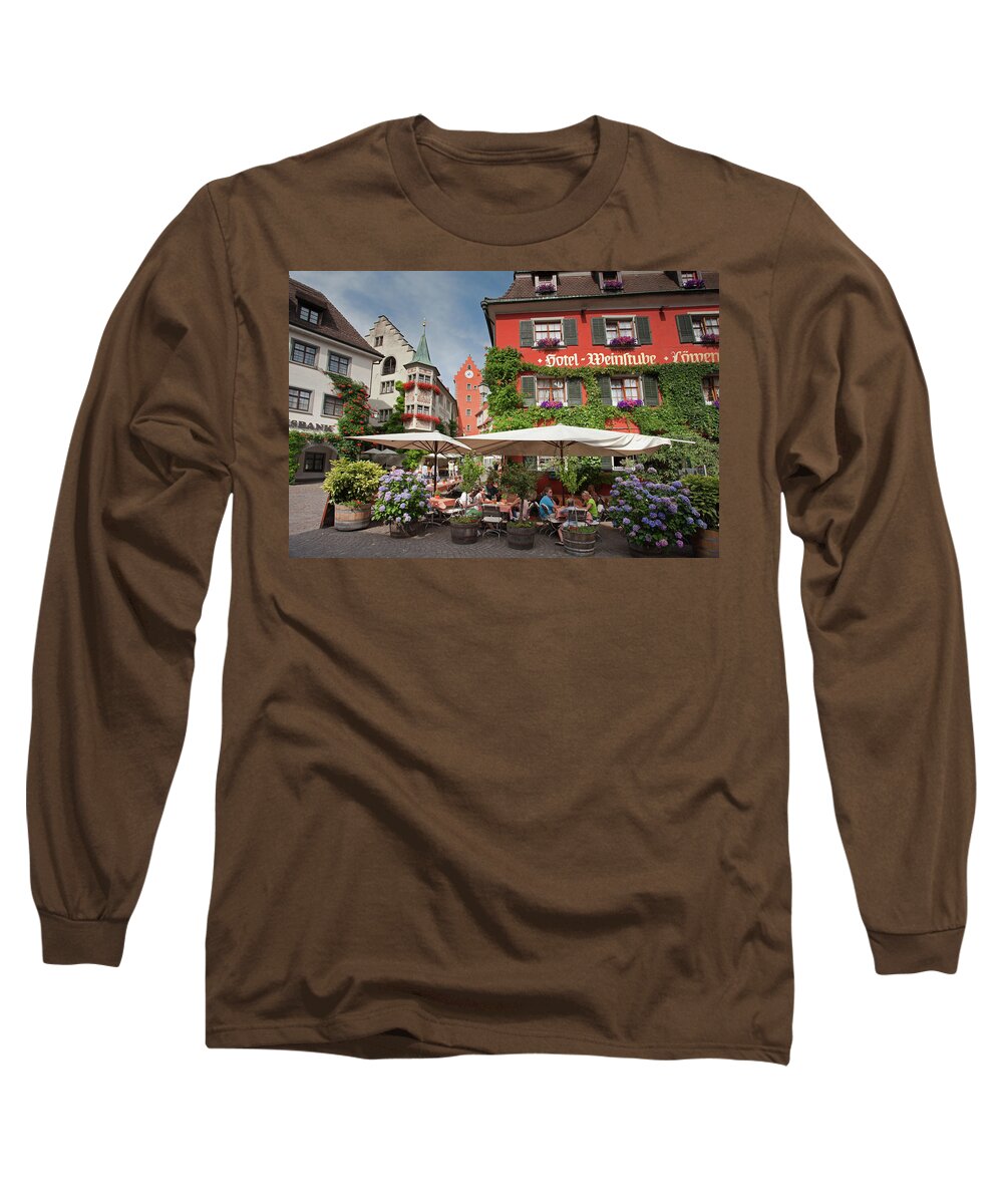 Streetview Long Sleeve T-Shirt featuring the photograph Hotel Lowen-weinstube by Aivar Mikko
