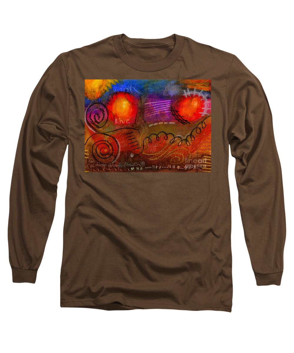 Scripture Long Sleeve T-Shirt featuring the painting I Can Do All Things by Angela L Walker