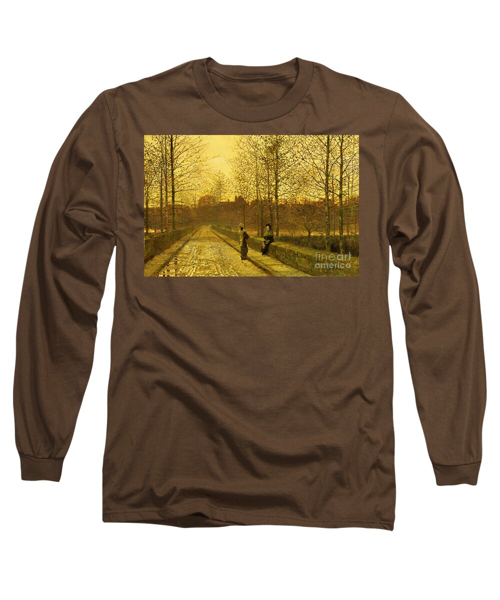 The Long Sleeve T-Shirt featuring the painting In the Golden Gloaming by John Atkinson Grimshaw