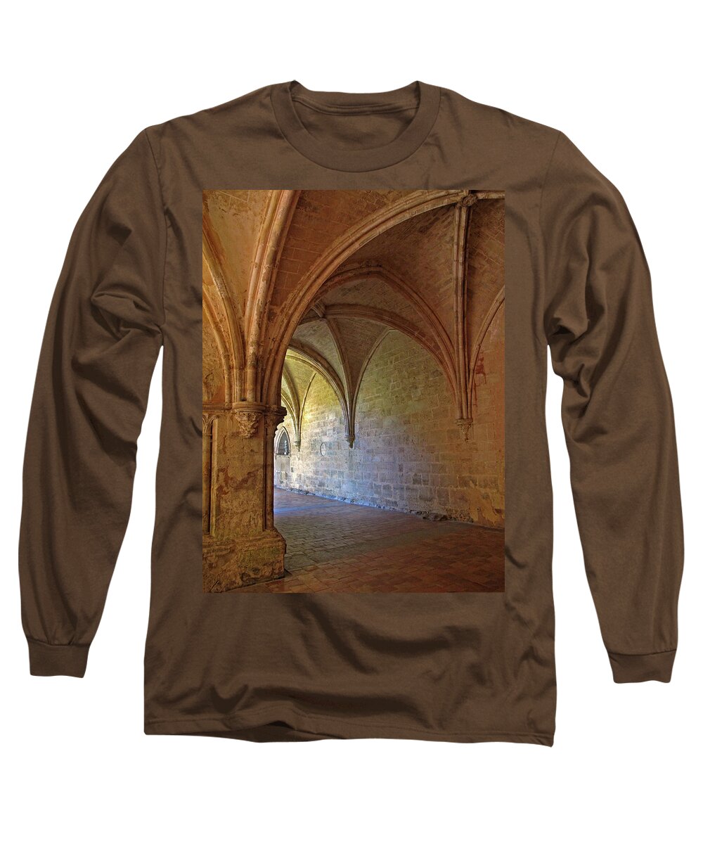 Monastery Long Sleeve T-Shirt featuring the photograph Inside a Monastery Dordogne France by Dave Mills