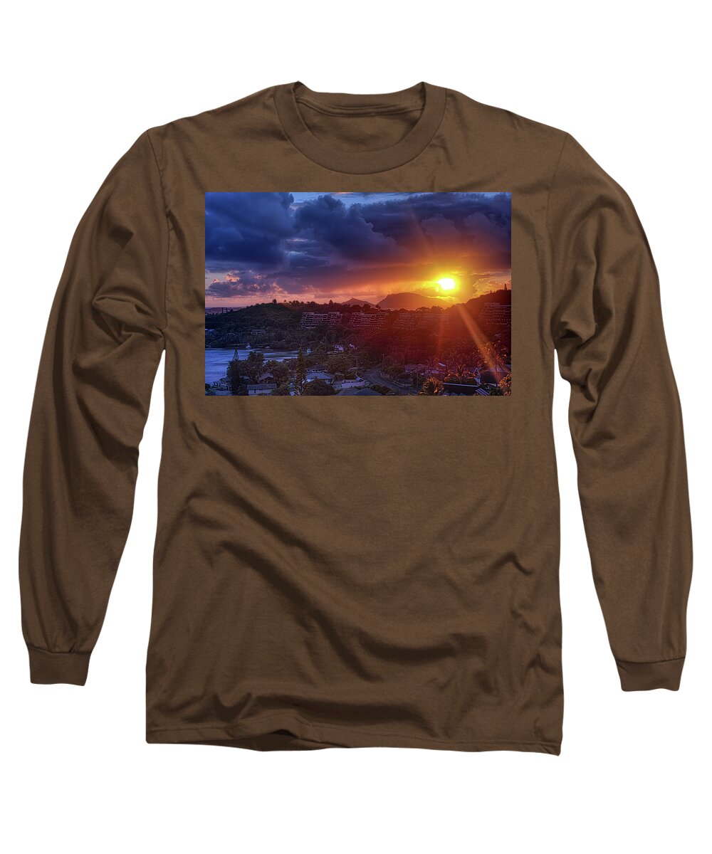 Hawaii Long Sleeve T-Shirt featuring the photograph Kaneohe Sunrise by Dan McManus