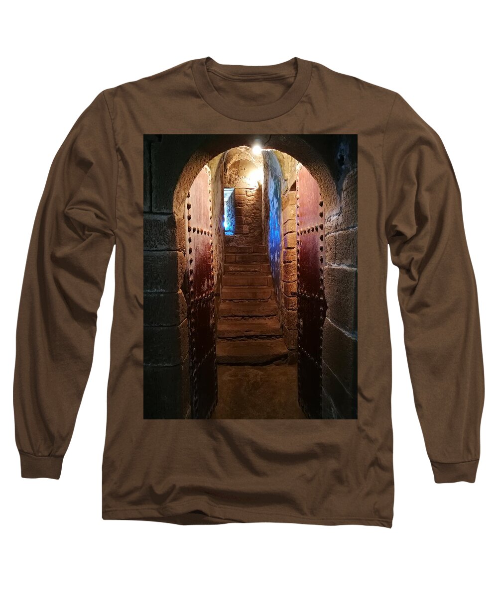 Architecture Long Sleeve T-Shirt featuring the photograph Kasbah tower gateway by Jarek Filipowicz