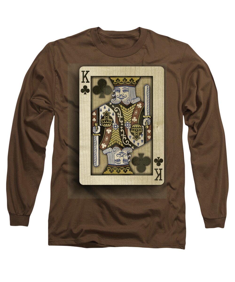 King Of Clubs Long Sleeve T-Shirt featuring the photograph King of Clubs in Wood by YoPedro
