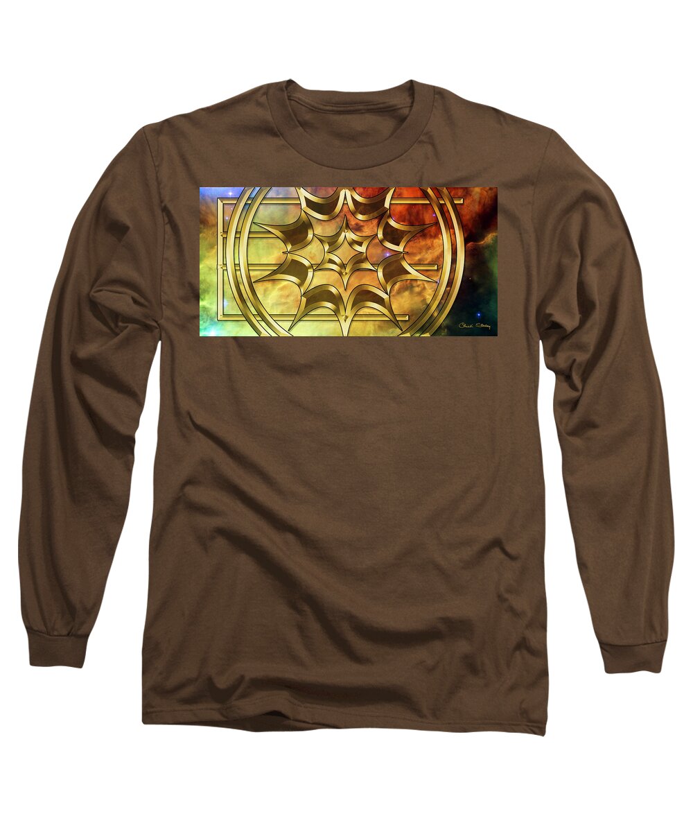 Lagoon Nebula Long Sleeve T-Shirt featuring the digital art Lagoon Nebula 2 by Chuck Staley
