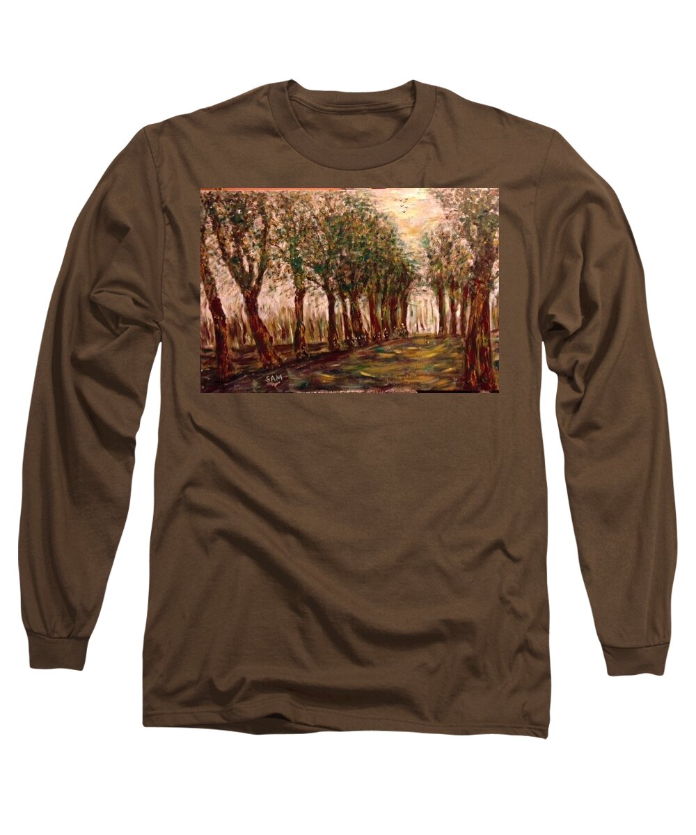 Landscape Long Sleeve T-Shirt featuring the painting Landscape by Sam Shaker