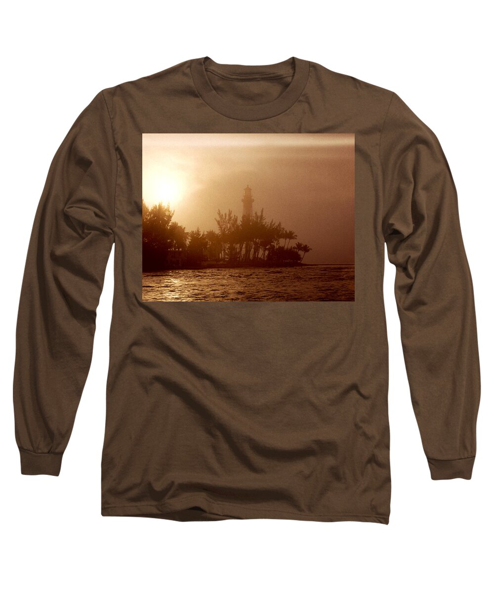 Lighthouse Long Sleeve T-Shirt featuring the photograph Lighthouse Point Sunrise by Brent L Ander
