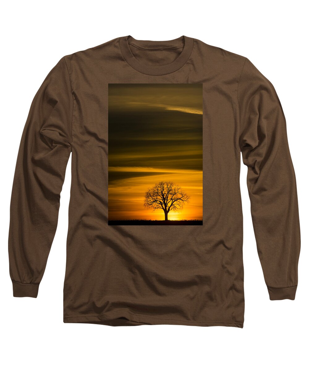 Lone Tree Long Sleeve T-Shirt featuring the photograph Lone Tree - 7064 by Steve Somerville
