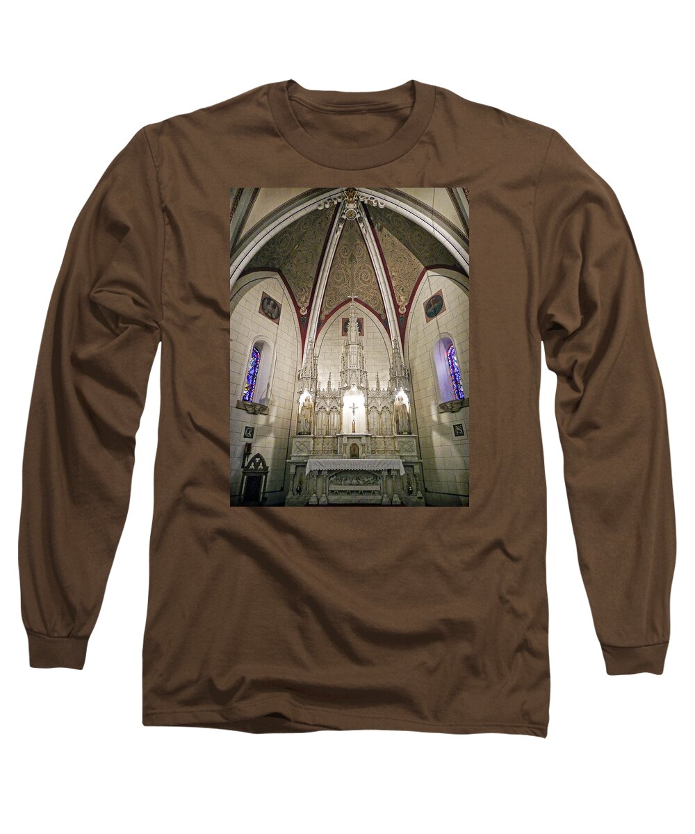 Loretto Chapel Long Sleeve T-Shirt featuring the photograph Loretto Chapel Santa Fe by Kurt Van Wagner