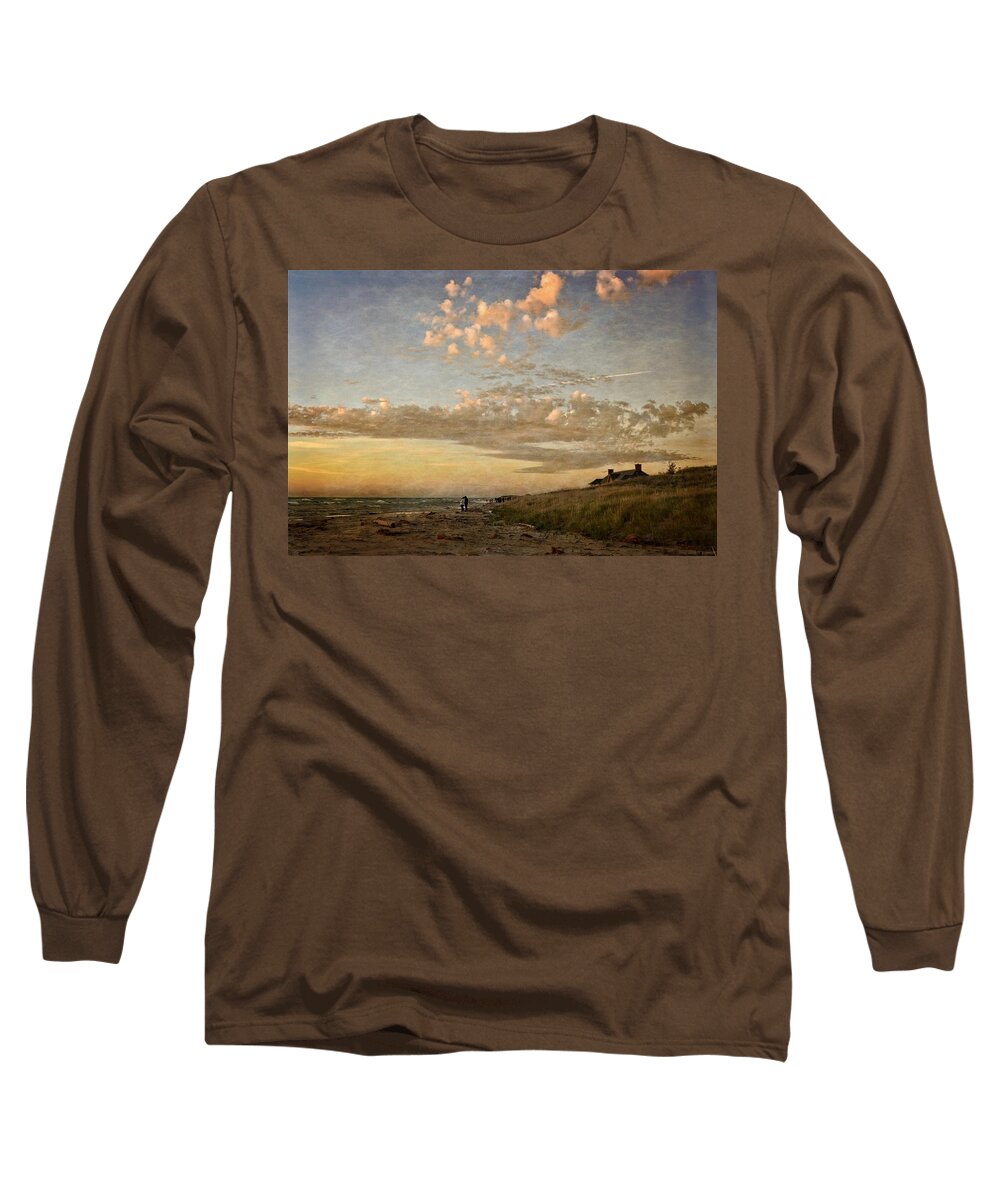 Michigan Long Sleeve T-Shirt featuring the photograph Ludington State Park Beach House at Sunset by Michelle Calkins