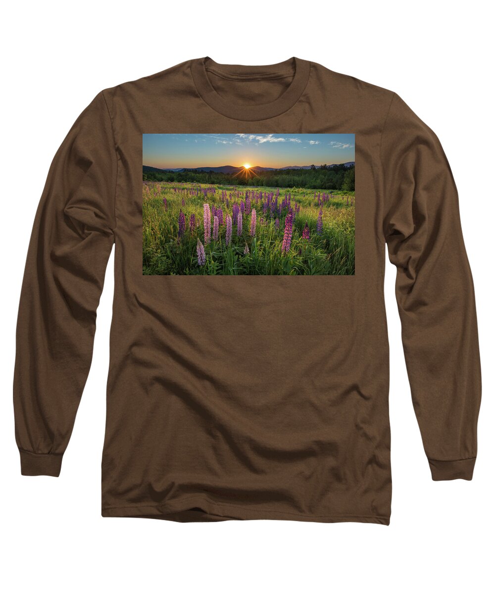 Lupine Long Sleeve T-Shirt featuring the photograph Lupine Sunrise by White Mountain Images