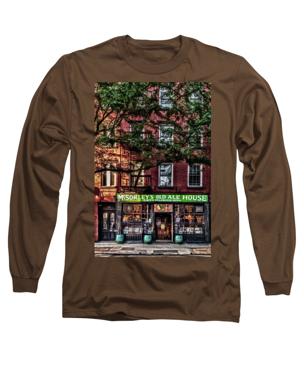 Mcsorley's Old Ale House Long Sleeve T-Shirt featuring the photograph McSorley's Old Ale House NYC by Susan Candelario