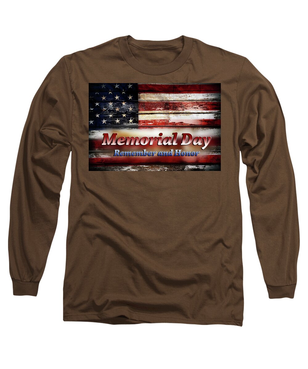 Flag Long Sleeve T-Shirt featuring the photograph Memorial Day American flag by Les Cunliffe
