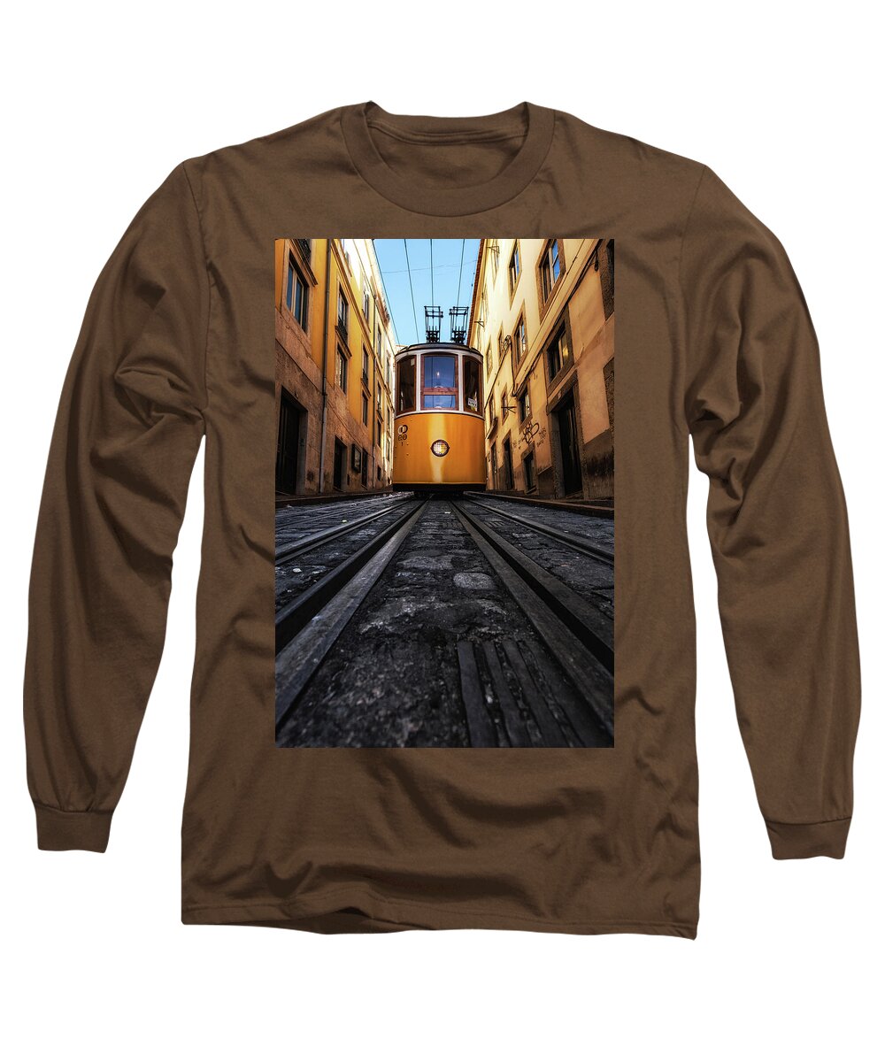 Lisbon Long Sleeve T-Shirt featuring the photograph Memory lane by Jorge Maia