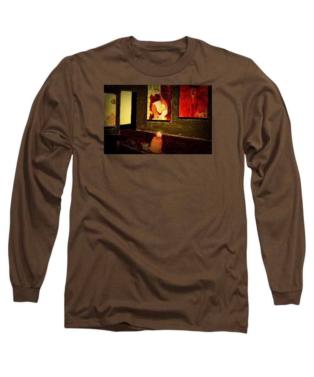 Picasso Long Sleeve T-Shirt featuring the painting Midnight with Pablo by Bill OConnor