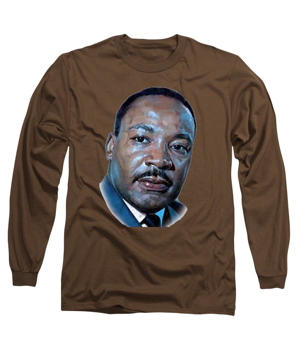  Long Sleeve T-Shirt featuring the painting MLK 1 T-shirt by Herb Strobino