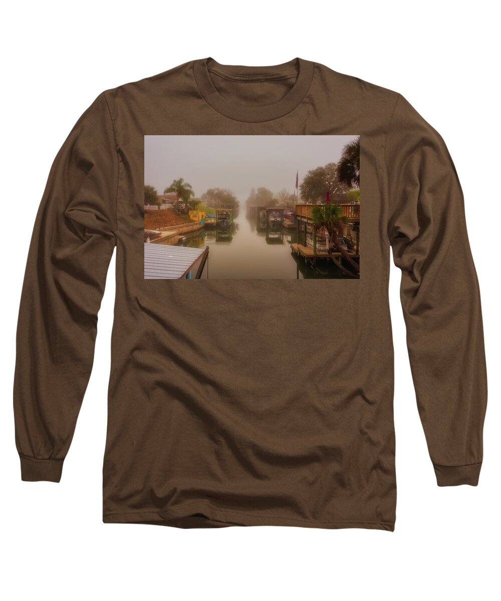Canal Long Sleeve T-Shirt featuring the photograph Morning Fog by Norman Peay