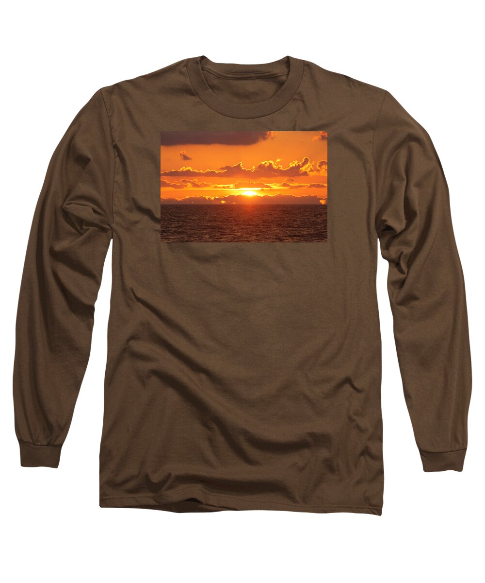 Sun Long Sleeve T-Shirt featuring the photograph Orange Skies At Dawn by Robert Banach